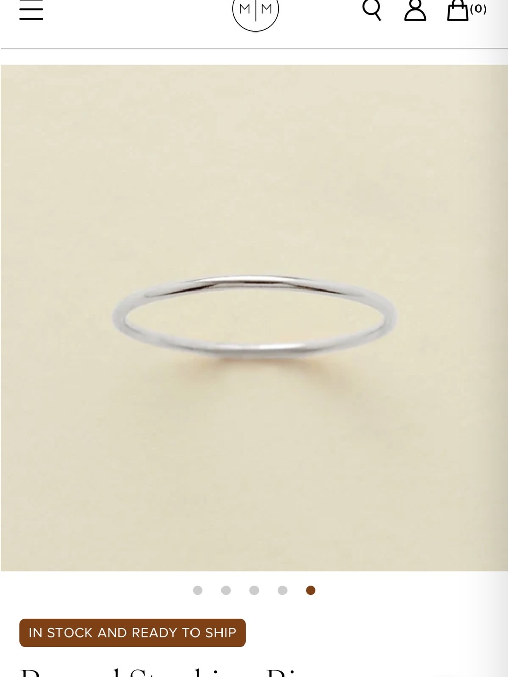 Minimalist Sterling Silver Stacking Ring - Silver